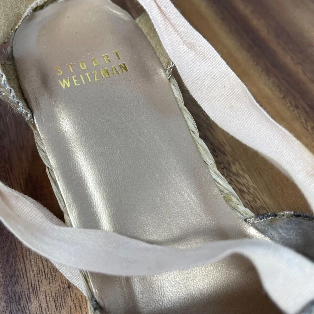 Stuart Weitzman Shoes 5.5 M Cheetah Print Espadrilles Denia‎ Lace Up Ankle Strap